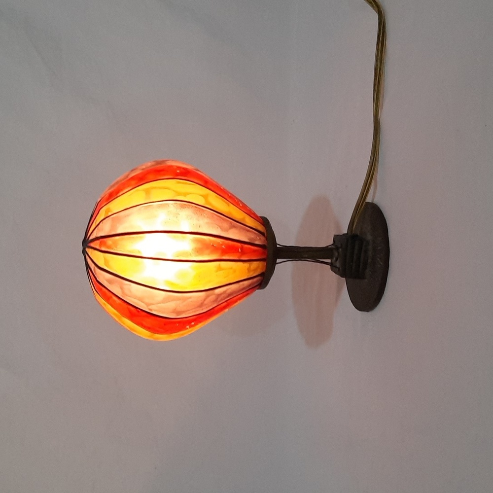 Tiffany Style Glass Hot Air Balloon Night Light No 1 - 8.25" tall